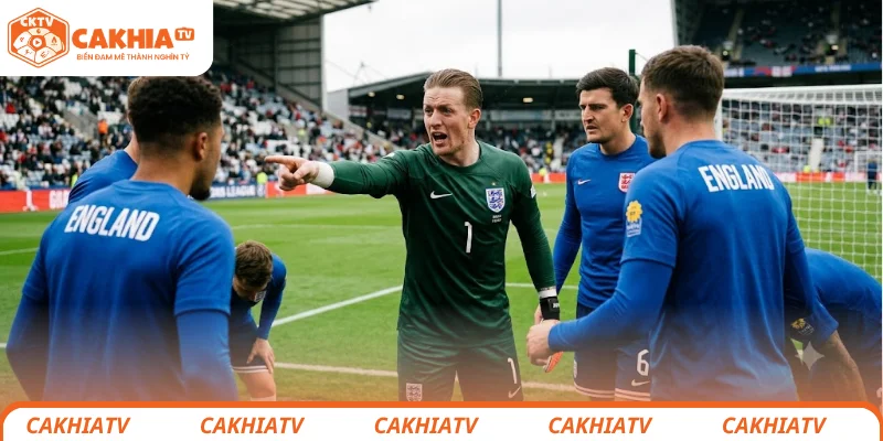Jordan Pickford Có Đang Là Điểm Trừ Của Tuyển Anh? 1 Jordan Pickford tập trung chỉ đạo hàng thủ tuyển Anh trước trận đấu